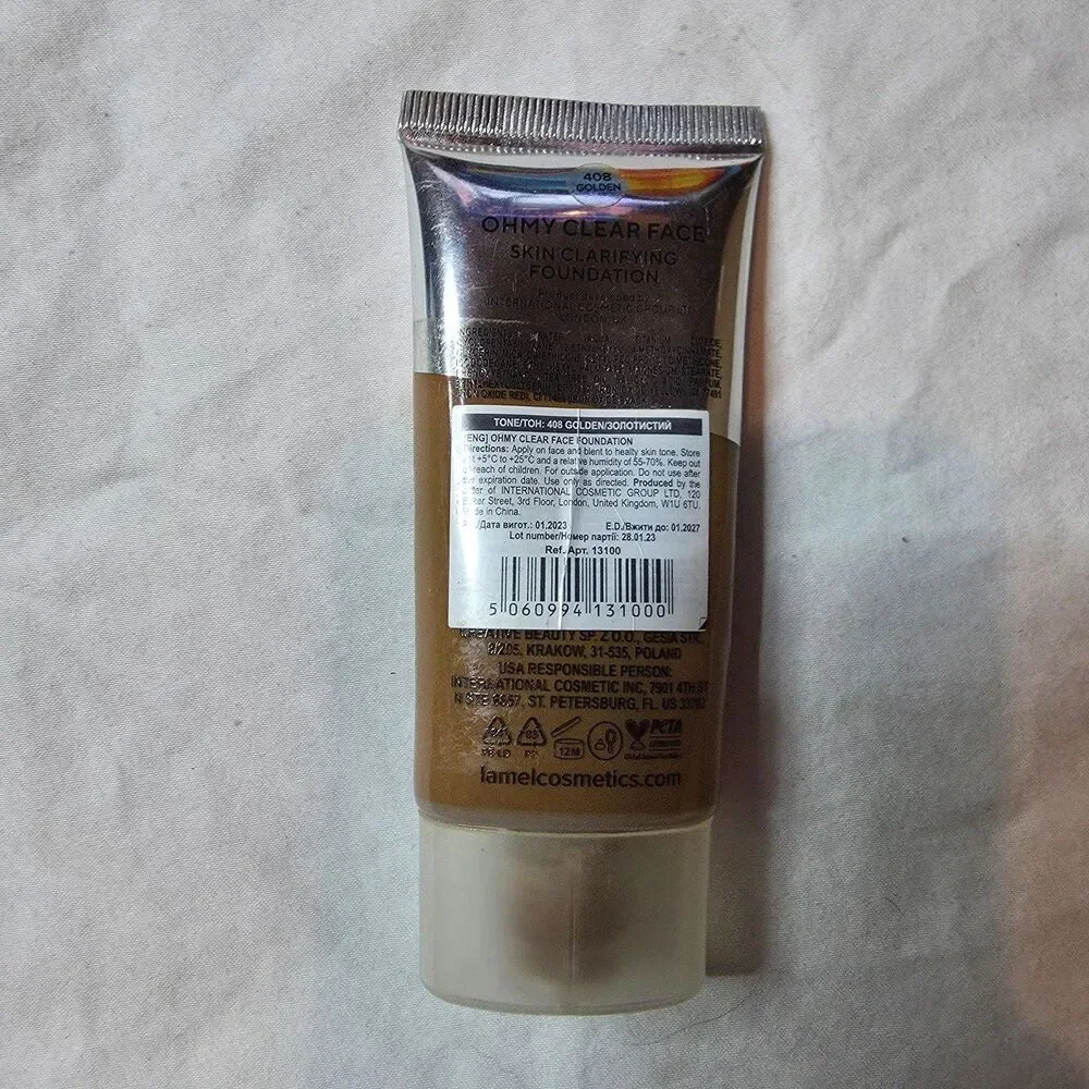 LAMEL Clear Face Skin Clarifying Foundation color Golden 408